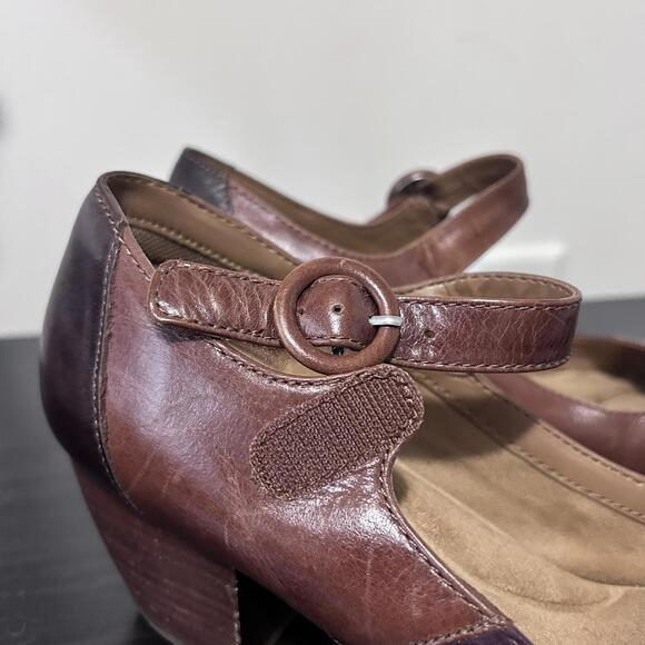Comfortiva Alora Leather‎ Mary Jane Brown Patchwork Women's size 8.5 - Picture 5 of 9